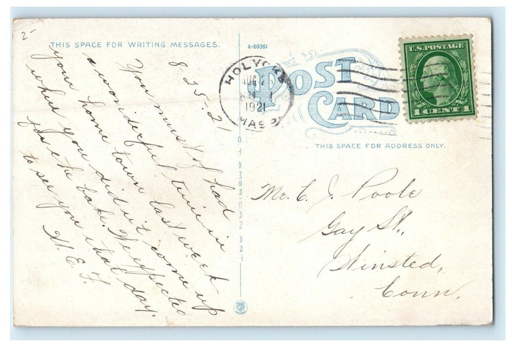 c1921 View in Mountain Park, Mt. Tom, Holyoke, Massachusetts MA Antique Postcard