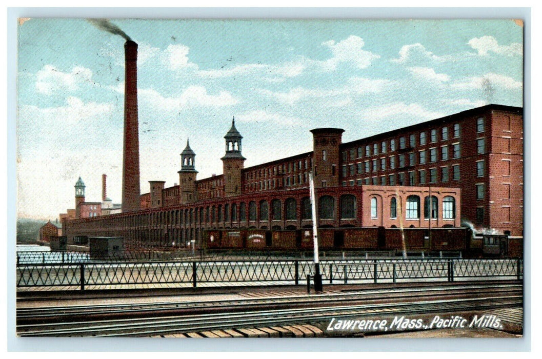c1906 Pacific Mills, Lawrence, Massachusetts MA Antique Postcard