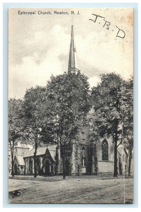 1908 The Episcopal Church Newton New Jersey NJ Antique Postcard