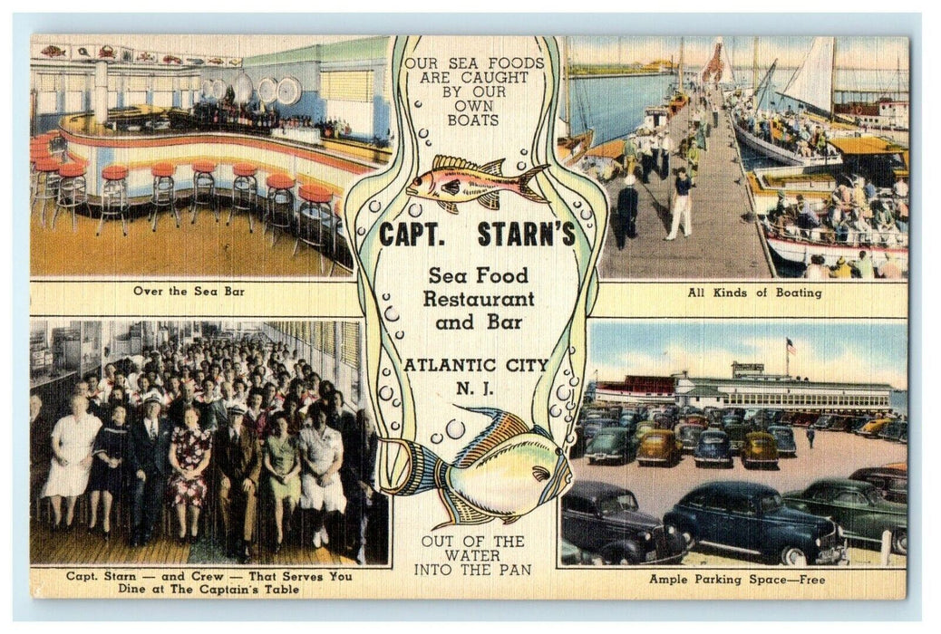 c1950's Capt. Starn's Restaurant And Boating Center Atlantic City NJ Postcard