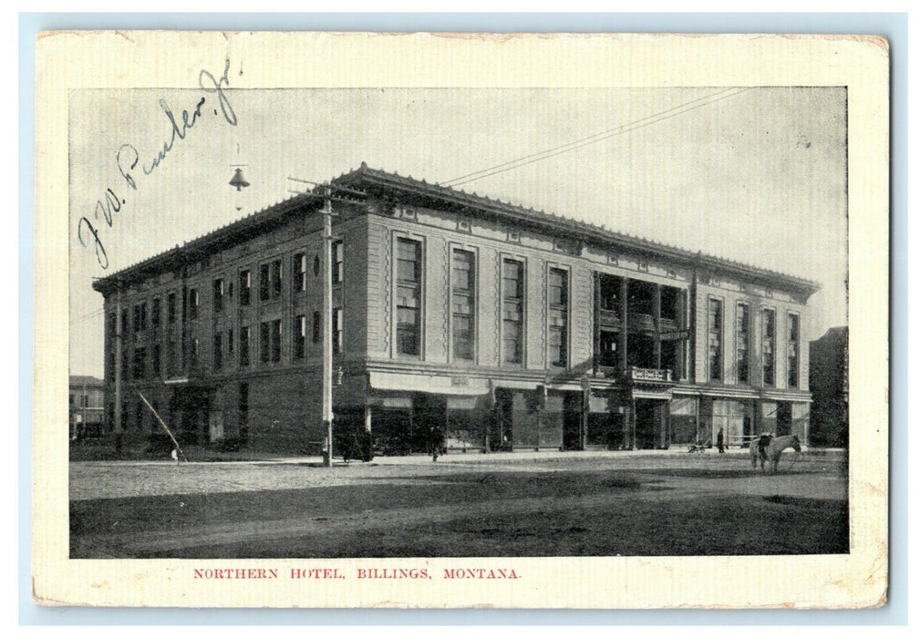 1909 Northern Hotel Billings Posted Montana MT Antique Postcard