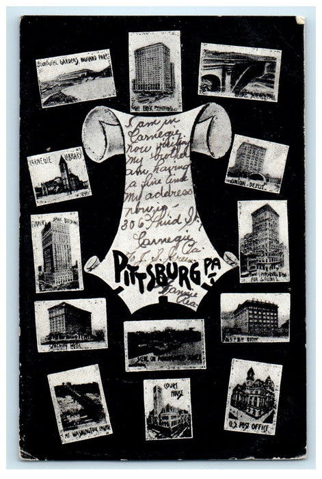 1906 Multiview of Hotels and Parks, Pittsburgh, Pennsylvania PA Postcard