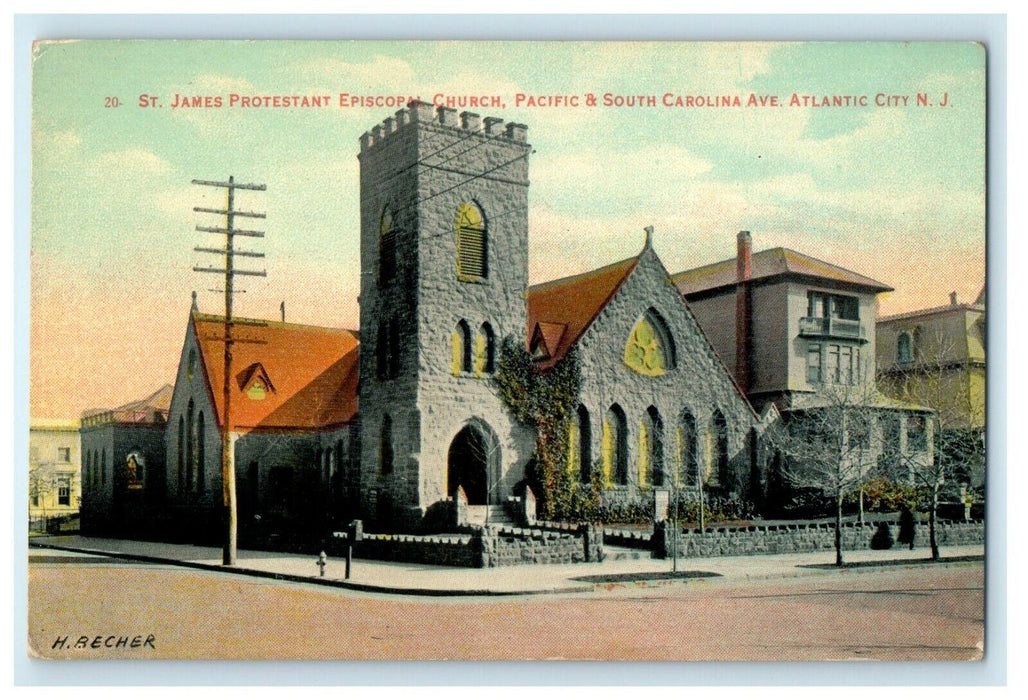 St. James Protestant Episcopal Church Atlantic City New Jersey NJ Postcard
