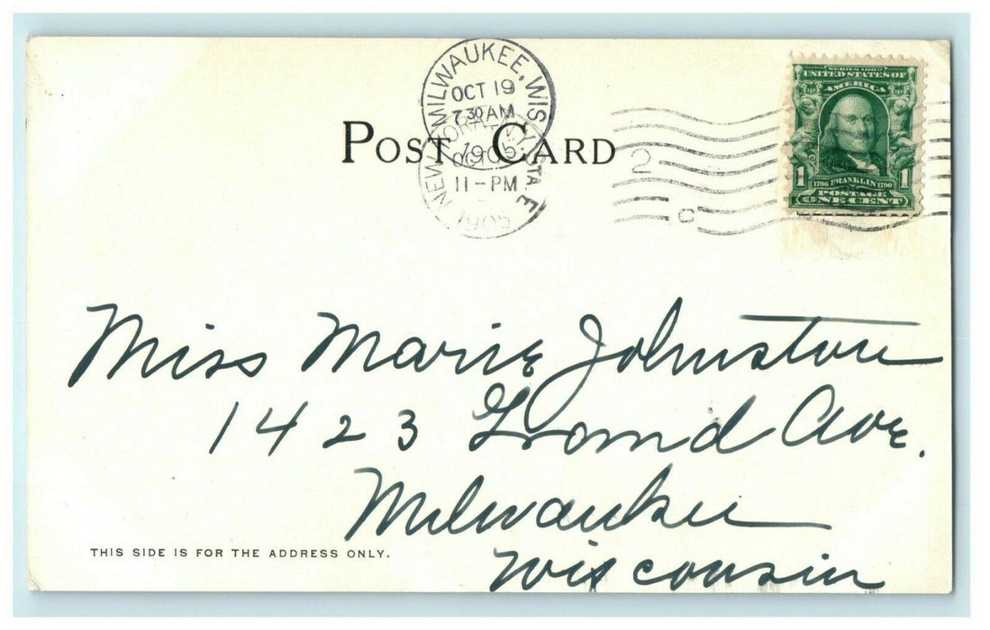 1905 Tourist Bus Multiview New York NY Trolley Posted Antique Postcard