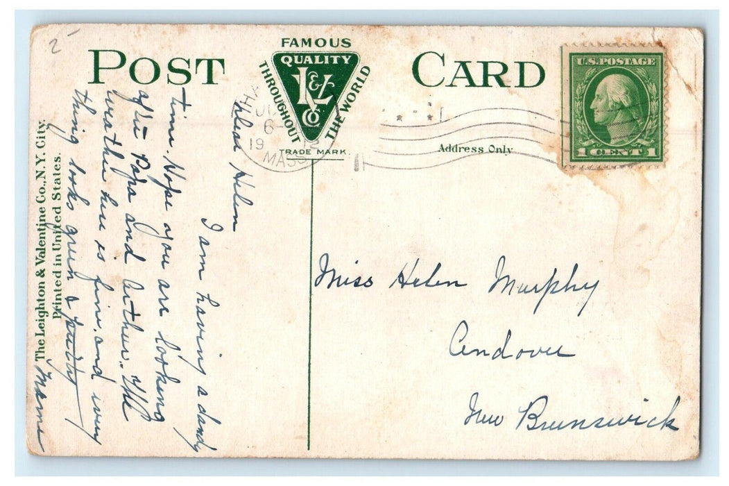 c1912 Aerial View of Lake Saltonstal Haverhill, Massachusetts MA Postcard