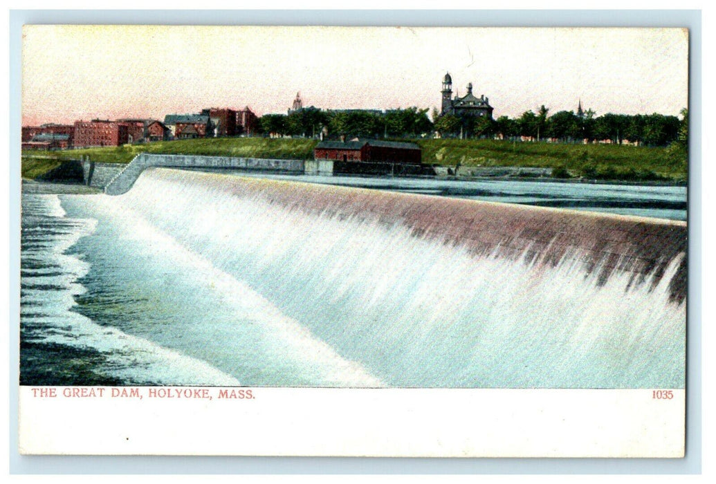 c1906 The Great Dam, Holyoke, Massachusetts MA Unposted Antique Postcard