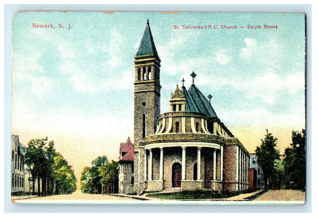 c1910 St. Columba's R.C Church South Street Newark New Jersey NJ Postcard