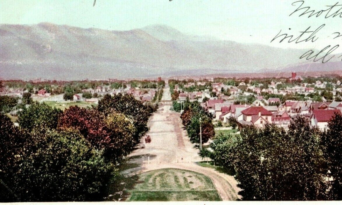 1900 Colorado Springs and Pike's Peak Posted Antique Postcard