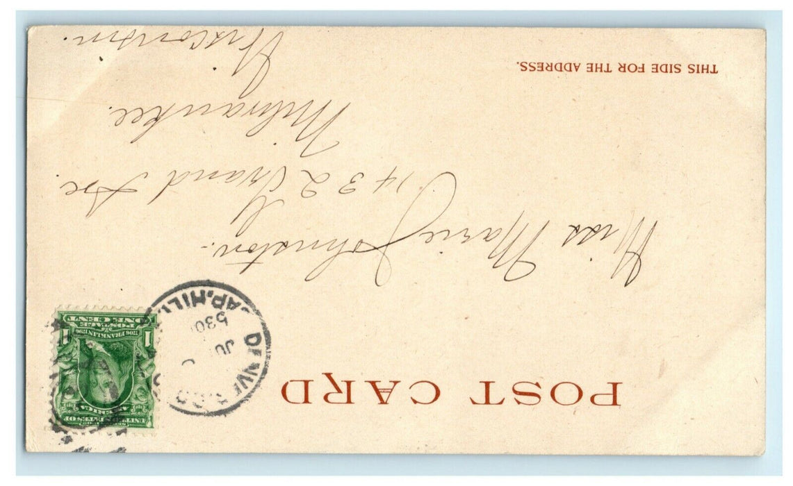 1900 Colorado Springs and Pike's Peak Posted Antique Postcard