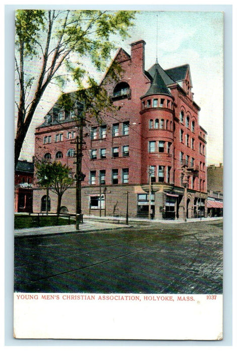 c1906 Young Men Christian Association, Holyoke, Massachusetts MA Postcard