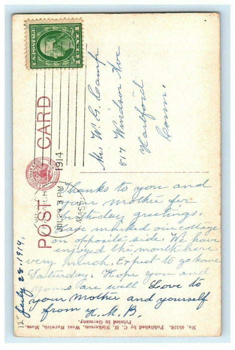 c1914 Shore View, West Harwich, Massachusetts MA Antique Posted Postcard