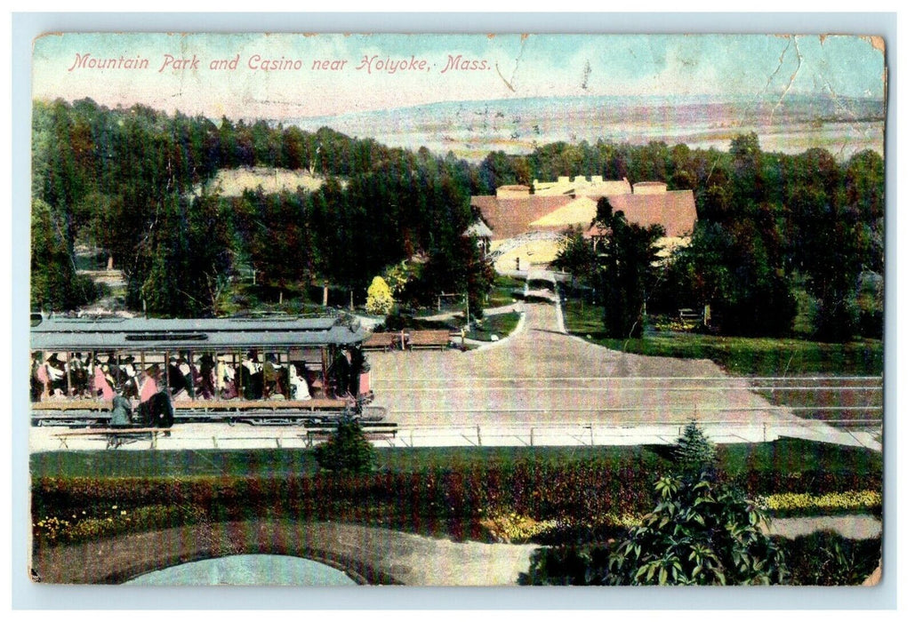 c1910 Casino and Mountain Park Near Holyoke, Massachusetts MA Antique Postcard