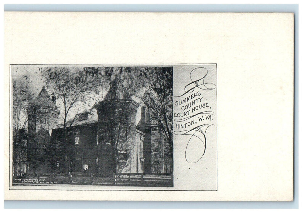 c1905 Summer Country Court House Hinton West Virginia WV Antique Postcard