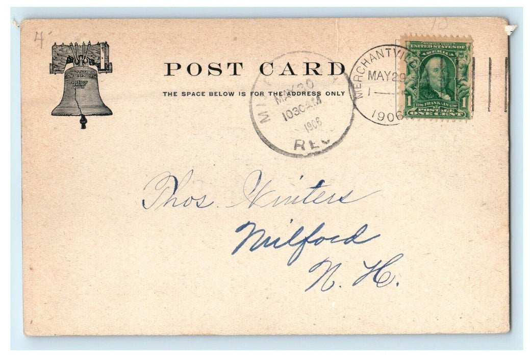 1906 The Trinity M.E Church Merchantville New Jersey NJ Antique Postcard