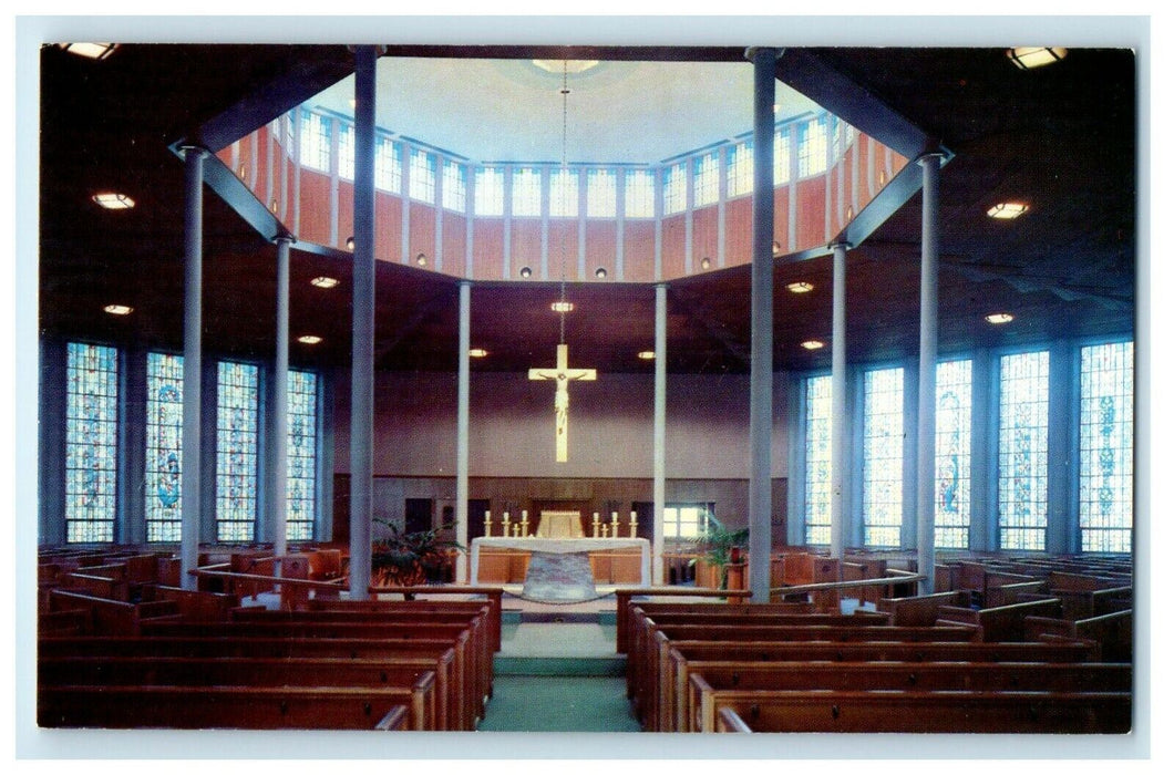 c1950 Blessed Sacrament Church Holyoke, Massachusetts MA Vintage Postcard