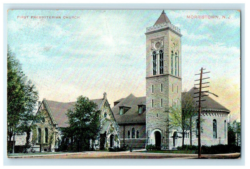 1907 The First Presbyterian Church Morristown New Jersey NJ Antique Postcard