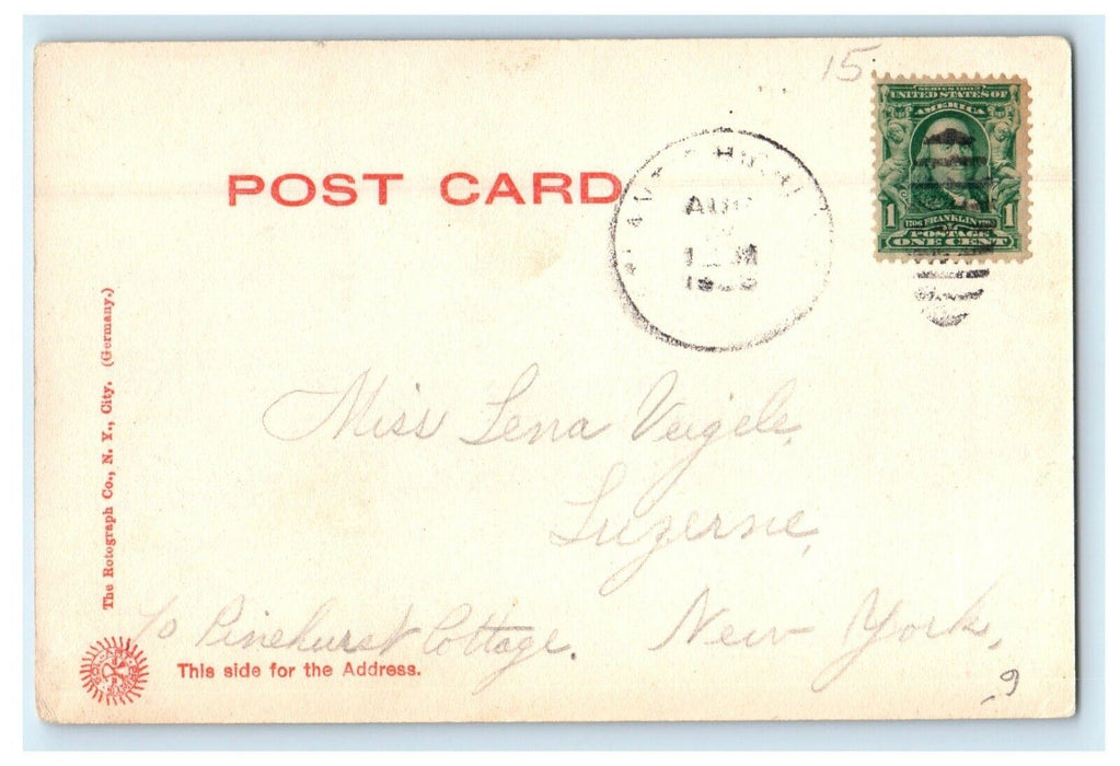 1906 Central Baptist Church Atlantic Highland New Jersey NJ Rotograph Postcard
