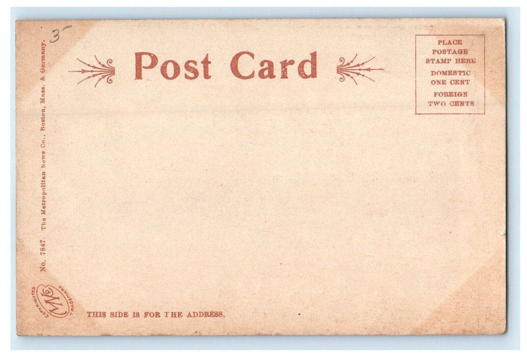 c1905 Public Library in Holyoke, Massachusetts MA Antique Postcard