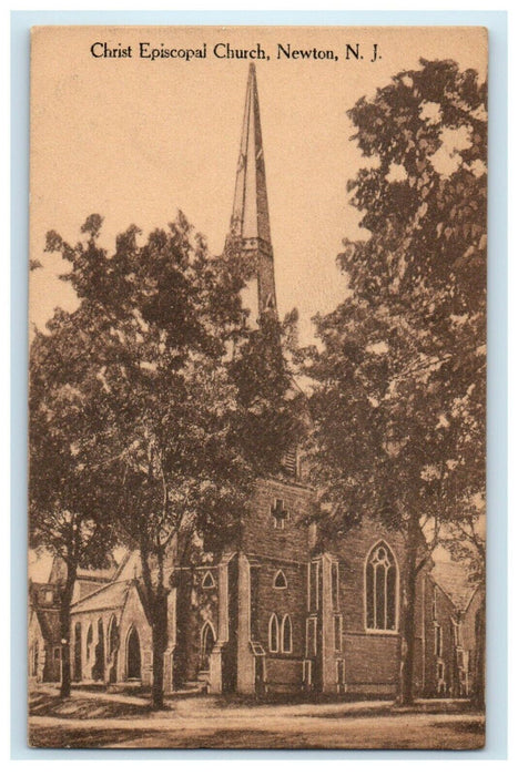 c1910 Christ Episcopal Church Newton New Jersey NJ Unposted Antique Postcard