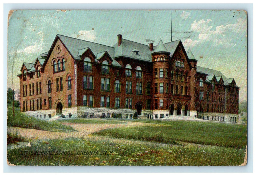 1907 State Normal School, Oneonta, New York NY Antique Posted Postcard