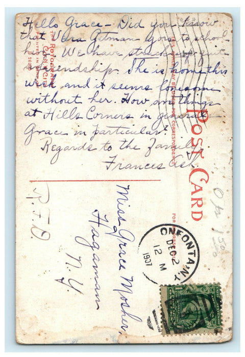 1907 State Normal School, Oneonta, New York NY Antique Posted Postcard