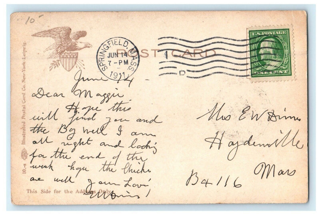 c1911 Second Level Canal, Holyoke, Massachusetts MA Antique Postcard