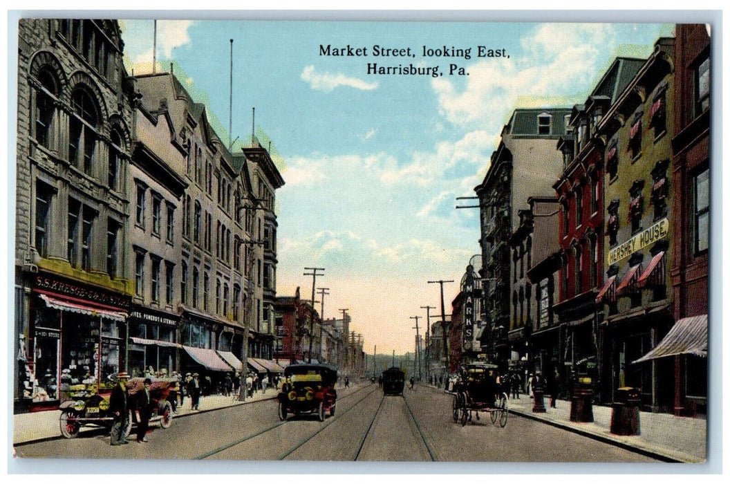 c1910 Trolley Horse Carriage, Hershey House, Harrisburg Pennsylvania PA Postcard