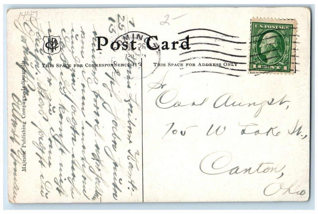 1913 I. S. N. U. Green House View Normal Illinois IL Posted Antique Postcard