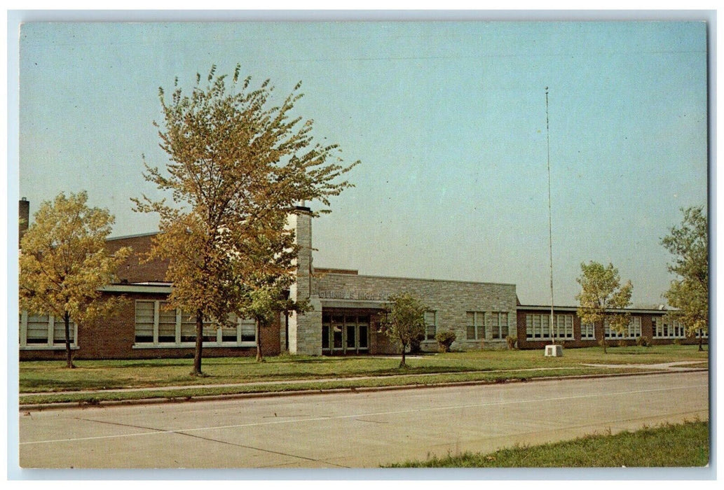 Columbus High School Building Street View Marshfield Wisconsin WI Postcard