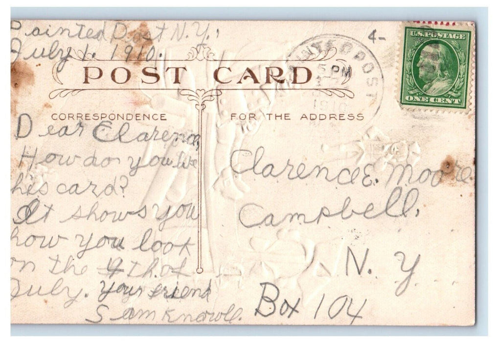 1910 4th July Independence Day Fireworks Revolutionary War British Postcard