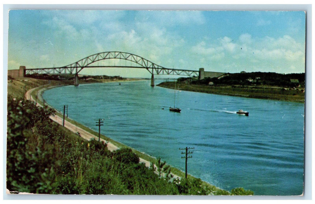 1953 Cape Cod Canal at Bourne Massachusetts MA South Wellfleet MA Postcard