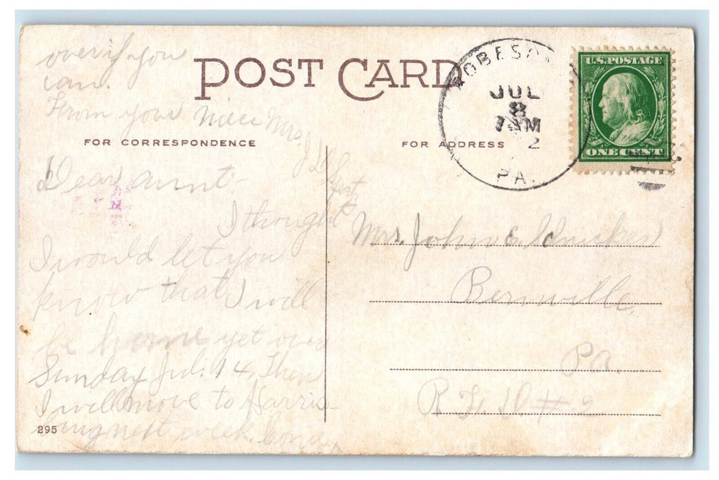 1909 Romance Sports Couple "Same Old Racket" Tennis Posted Postcard