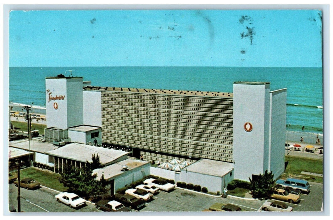 1976 Bird's Eye View Of Thunderbird Motor Lodge Cars Virginia Beach VA Postcard