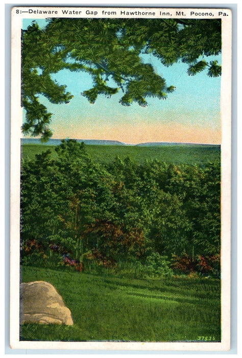 1943 Delaware Water Gap Mt. Pocona PA Swiftwater PA Vintage Postcard