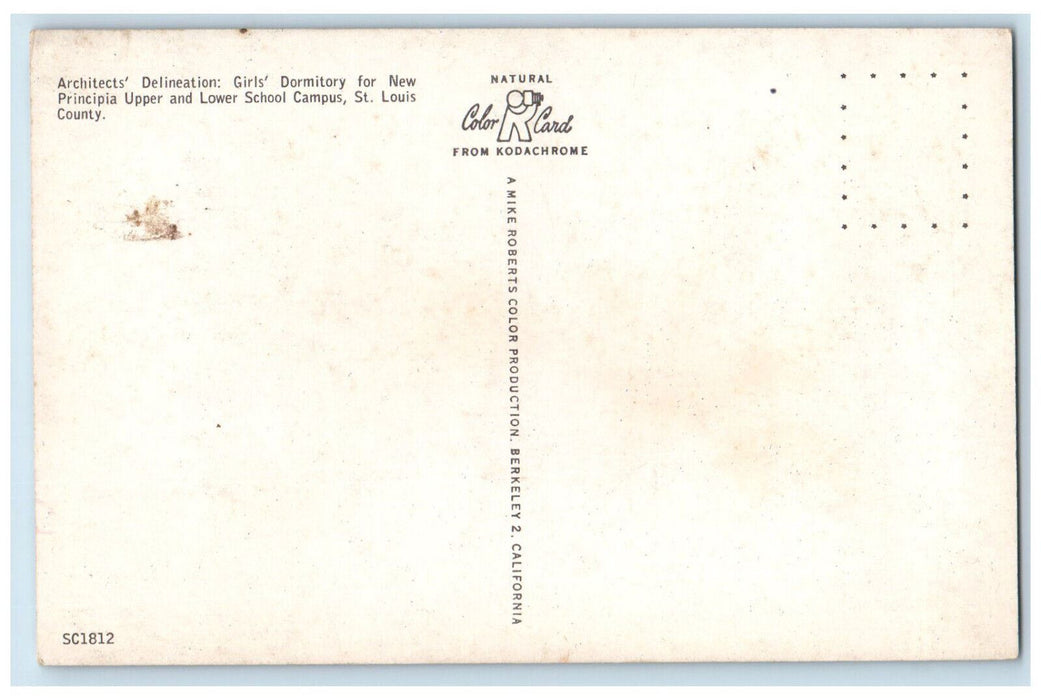 c1950's Girls Dormitory, New Principia School Campus, St. Louis MO Postcard
