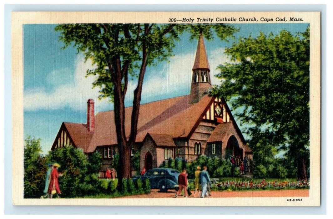 c1939 Holy Trinity Catholic Church Cape Cod Massachusetts MA Vintage Postcard