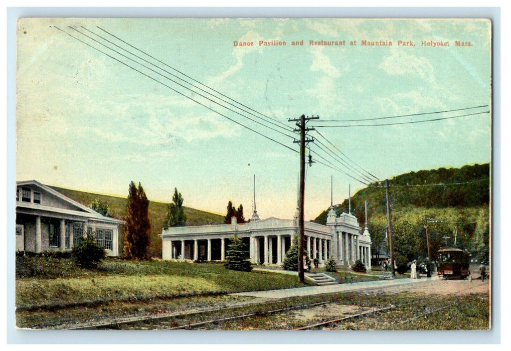 c1911 Dance Pavilion View at Holyoke, Massachusetts MA Antique Postcard