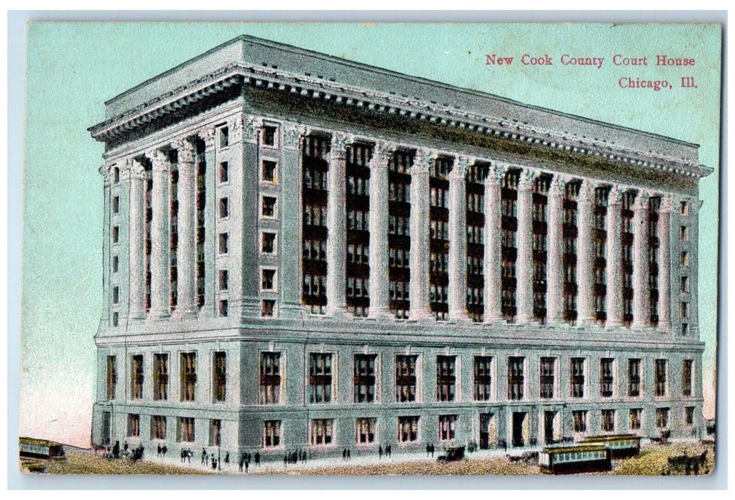 c1910's New Cook County Court House Building Chicago Illinois IL Postcard