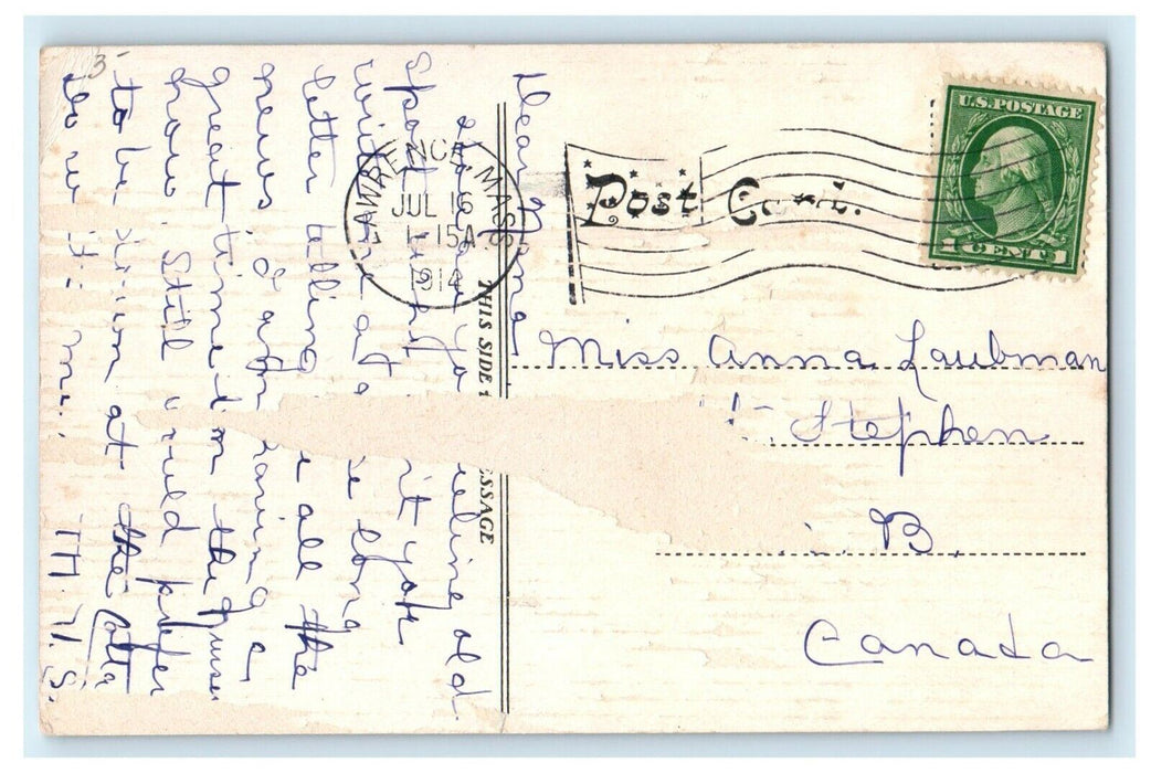 c1914 General Hospital, Lawrence, Massachusetts MA Antique Postcard