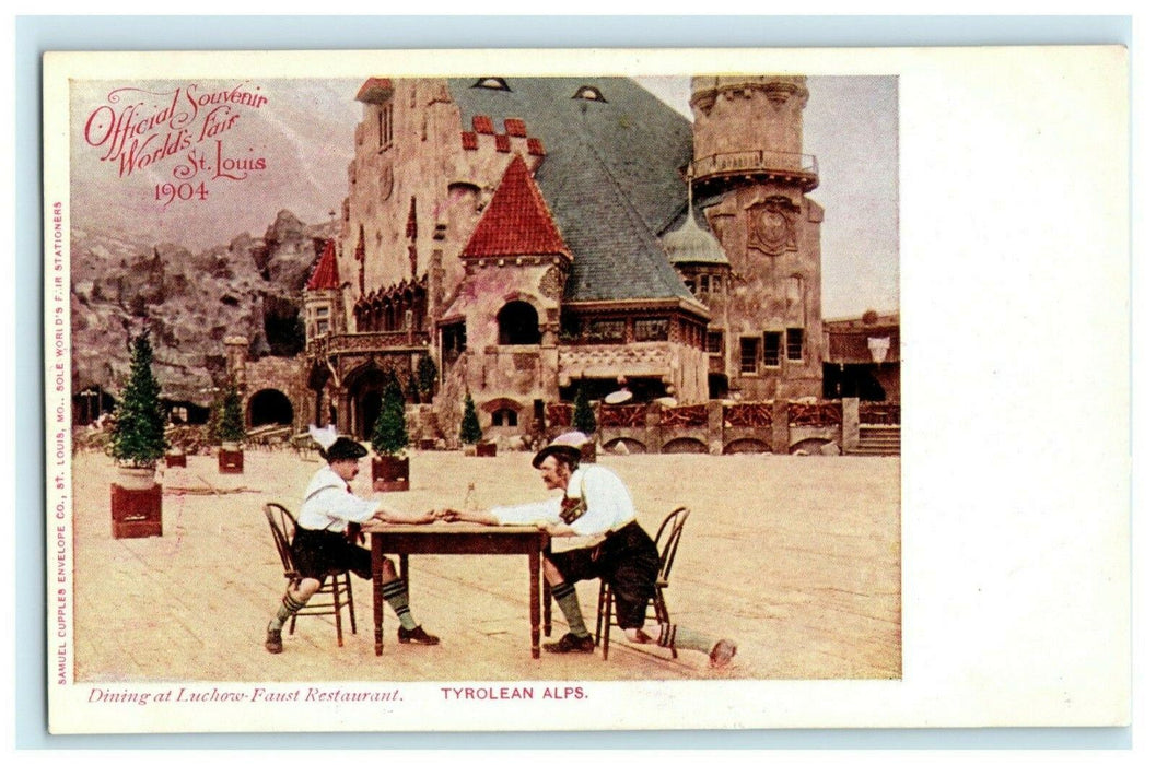 1904 Lunchow-Faust Restaurant Tyrolean Alps World's Fair St. Louis Postcard