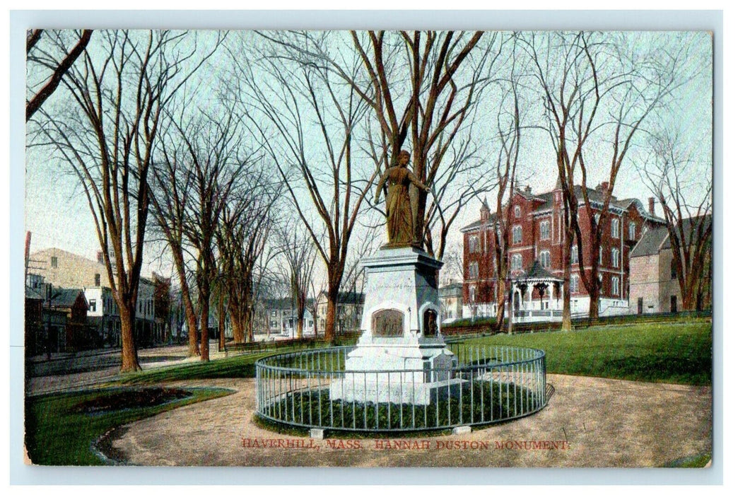 c1914 Hannah Duston Monument, Haverhill, Massachusetts MA Postcard