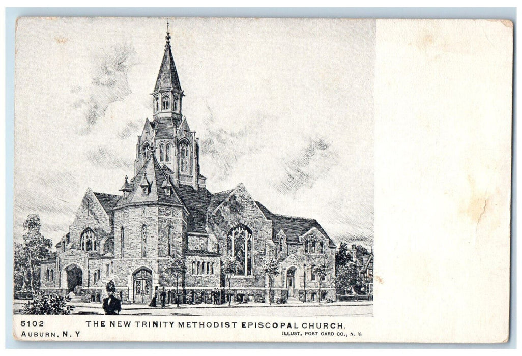 c1905 The New Trinity Methodist Episcopal Church Auburn New York NY Postcard