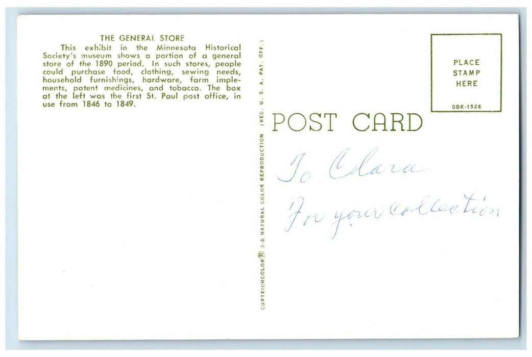 The General Store Exhibit In The Minnesota Historical Society's Museum Postcard