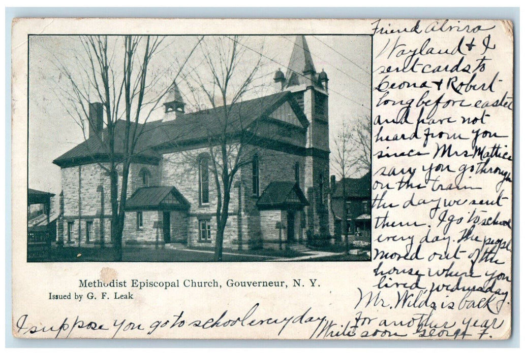c1940's Methodist Episcopal Church Gouverneur New York NY G.F. Leak Postcard