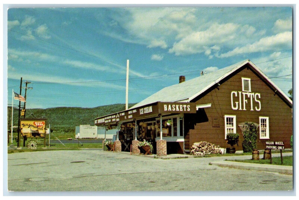 Wagon Wheel Card & Gift Shop Woodstock Avenue Rutland Vermont VT Postcard