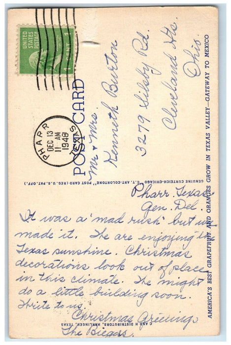 1948 Chamber of Commerce Bldg, McAllen Texas TX Posted Vintage Postcard