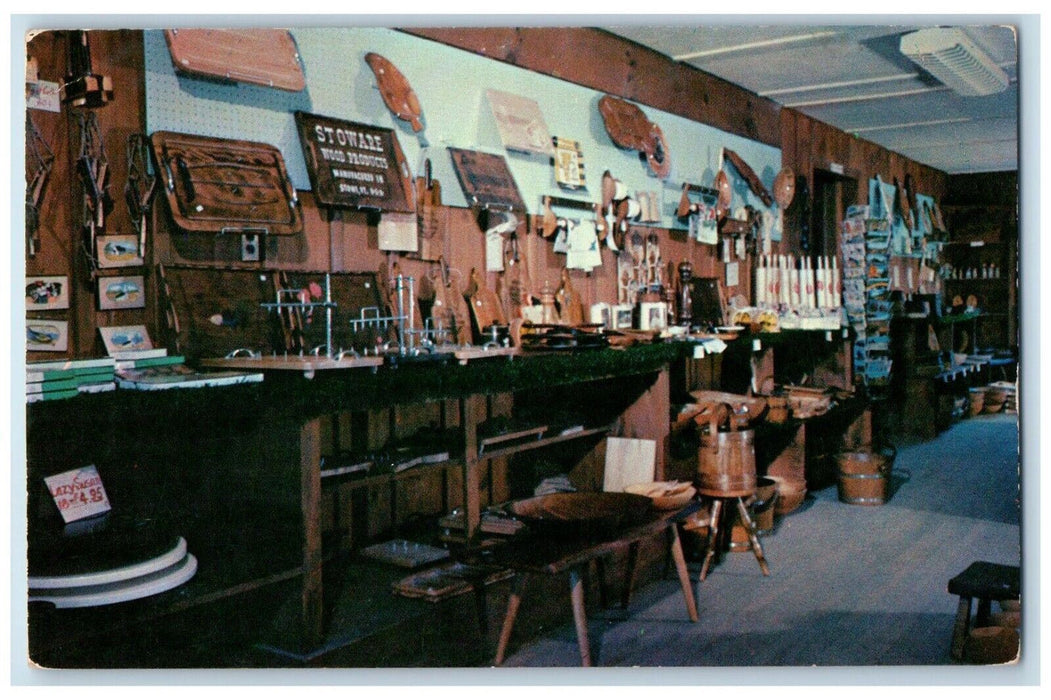 c1950's Stoware Inc. & E Gift Shop Interior View Stowe Vermont VT Postcard