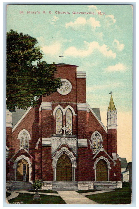 1912 St. Mary's R.C. Church, Gloversville New York NY Posted Postcard