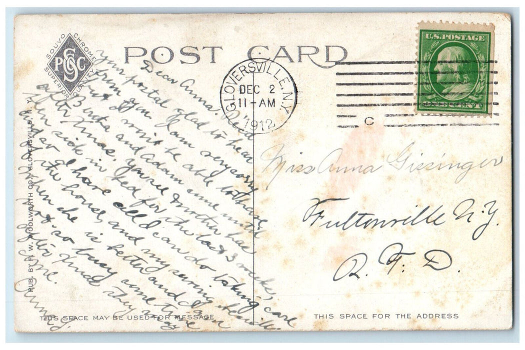 1912 St. Mary's R.C. Church, Gloversville New York NY Posted Postcard