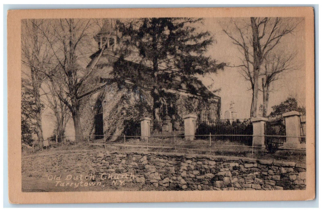 c1940's View of Way at the Old Dutch Church Tarrytown New York NY Postcard